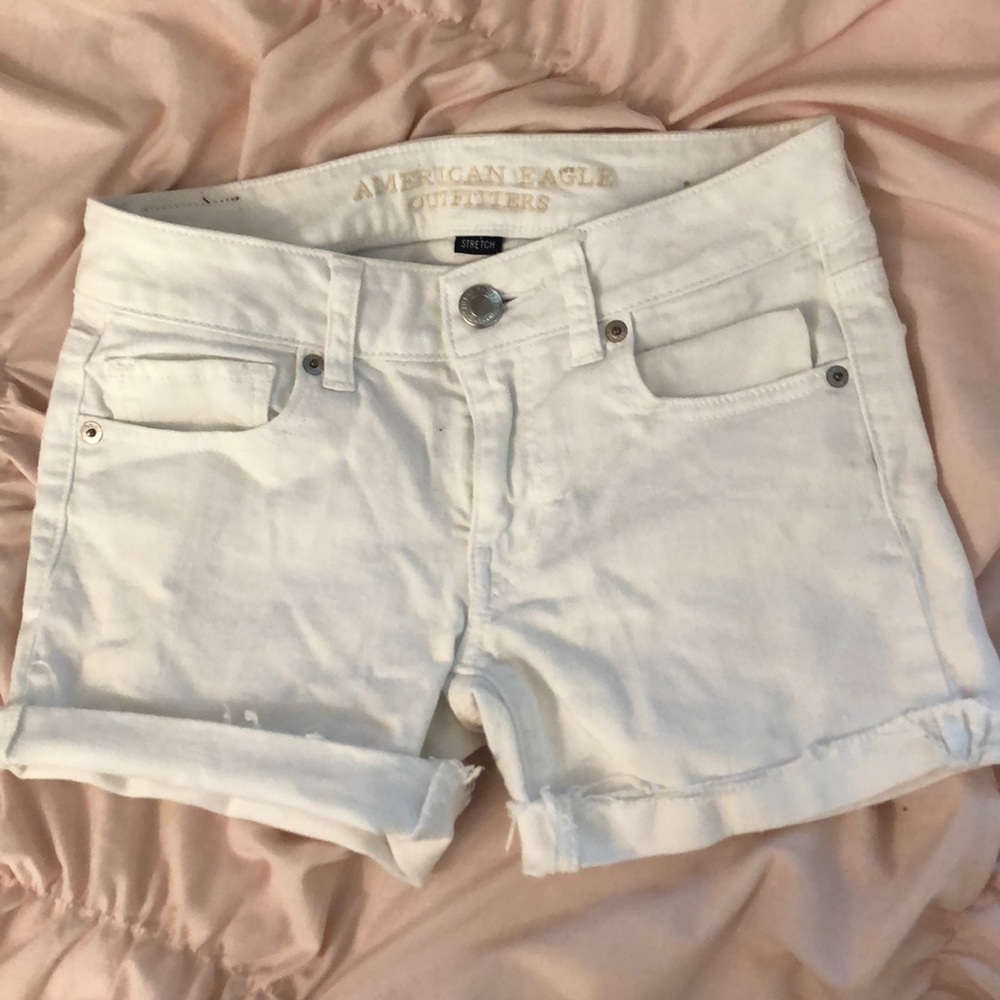 American Eagle White Jean Shorts